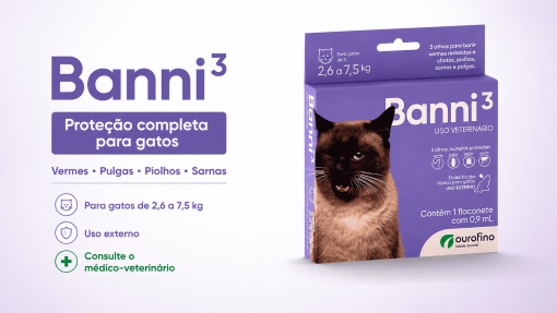 Banni³ Ourofino para Gatos de 2,6 a 7,5 kg – 0,9 mL