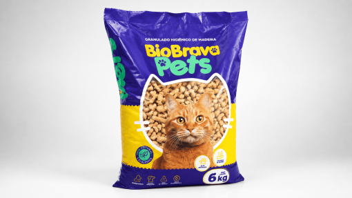 BioBrava Pets – Granulado Higiênico de Madeira 6 kg