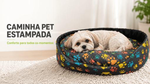 Caminha Pet Estampada com Patinhas