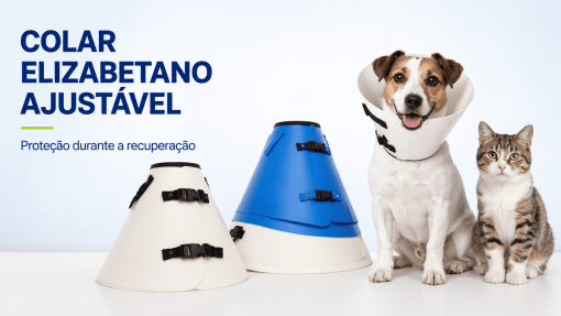 Colar Elizabetano Ajustável para Cães e Gatos
