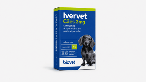Ivervet Cães 3 mg – Antiparasitário oral com ação sarnicida
