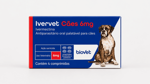Ivervet Cães 6 mg – Antiparasitário oral com ação sarnicida