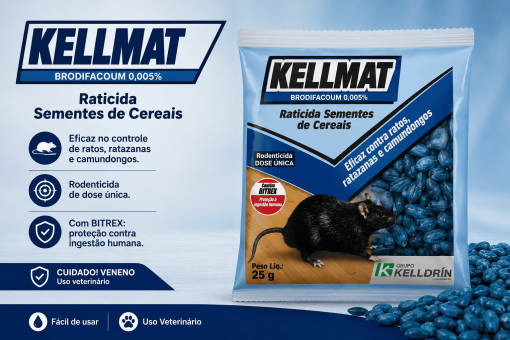 Kellmat Raticida Sementes de Cereais – Brodifacoum 0,005