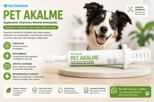 Pet Akalme Nutrisana – Suplemento Vitamínico Mineral Aminoácido