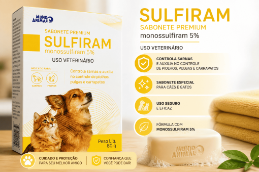 Sabonete Premium Sulfiram 5 – Mundo Animal 80 g