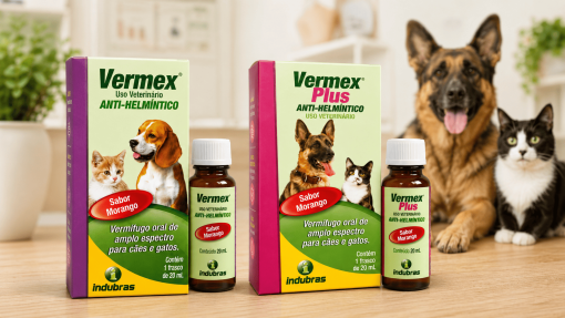 Vermex e Vermex Plus 20 mL – Proteção contra vermes para cães e gatos